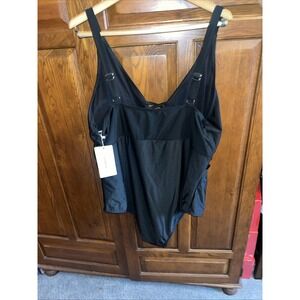 NWT Bloomchic Bloom Chic One Piece Size 26 Black Swimsuit Wide Adjustable Straps